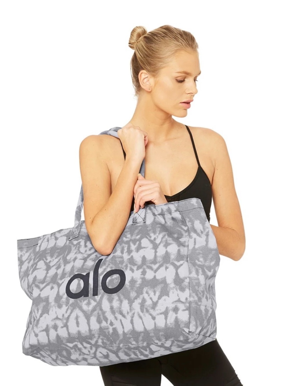ALO Yoga Tote- Grey Tie-Dye Oversized Tote NWT